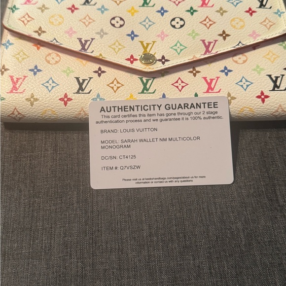 Louis Vuitton Multicolor White Wallet - full inclusion with authenticity card - Picture 6 of 8